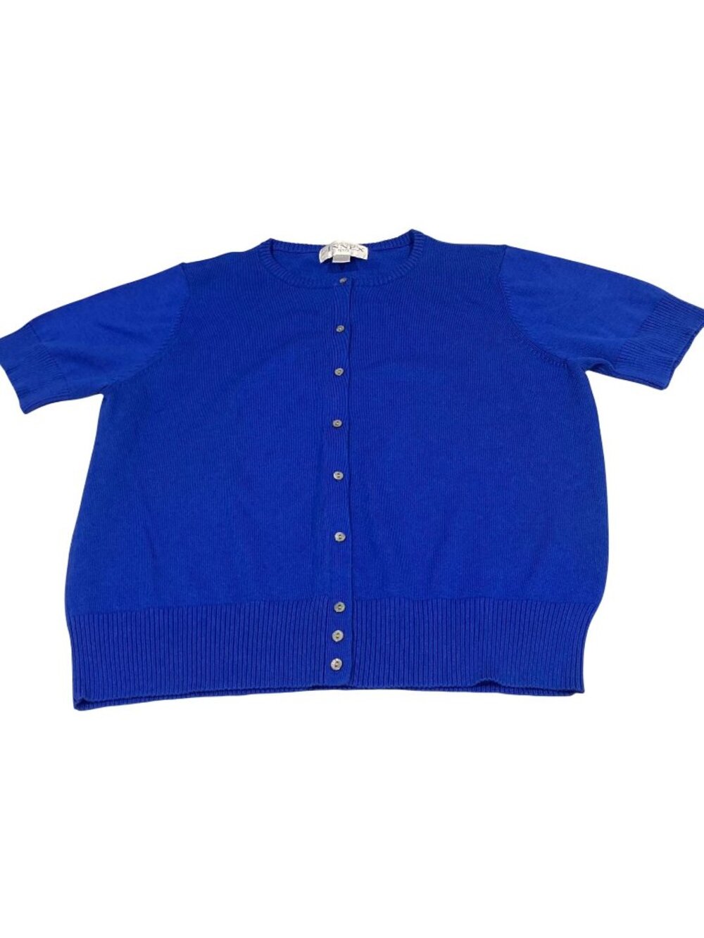 Vintage Casual Corner Cotton Blend Cardigan Sweater PL Blue Preppy Old Money